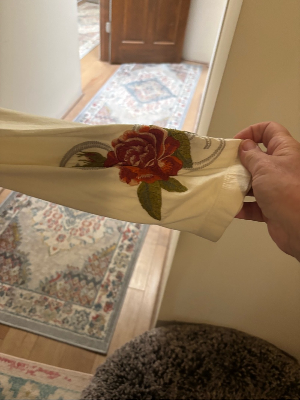 Johnny Was Bell Sleeve Embroidered T Shirt - Picture 3 of 10